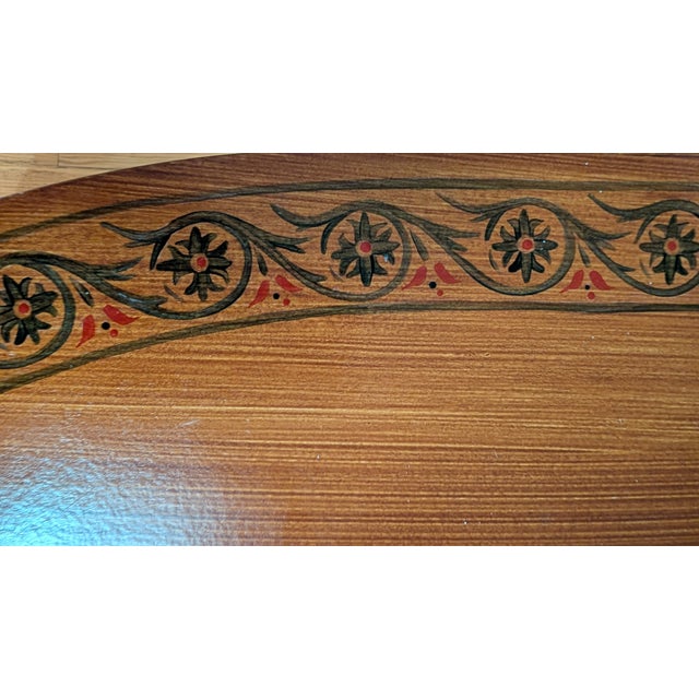 1980s Mid-Century Modern Hand Painted Bombe Demi-Lune For Sale - Image 10 of 12