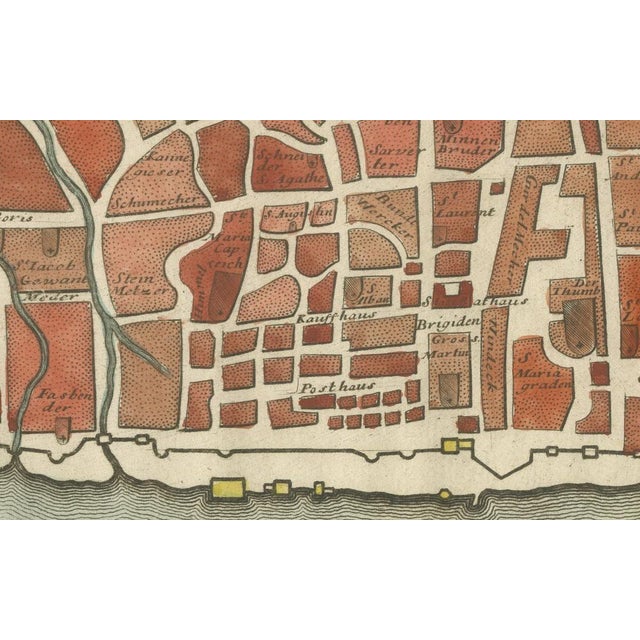 Paper Hand-Colored City Plan of Cologne by Nicolas de Fer, 1705 For Sale - Image 7 of 8