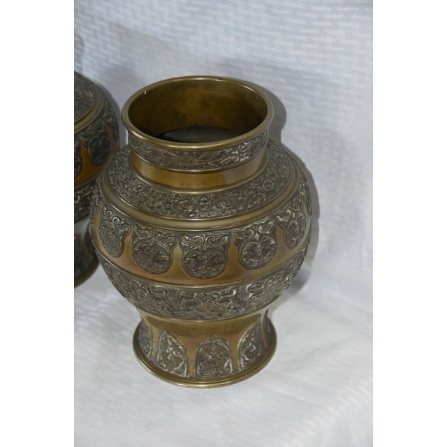 Chinese 18th - 19th Century Archaistic Bronze Baluster Urn Vases For Sale In Palm Springs - Image 6 of 8