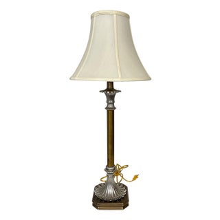 Vintage Neoclassical Mixed Metal Table Lamp For Sale