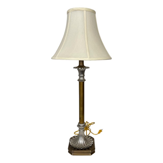 Vintage Neoclassical Mixed Metal Table Lamp For Sale