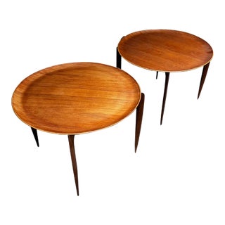 Engholm & Willumsen for Fritz Hansen Teak Side Tables Pair Mid-Century Danish Modern For Sale