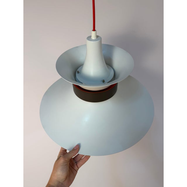 White and Black Hanging Lamp by Bent Nordsted for Lyskaer Belysning For Sale - Image 10 of 11
