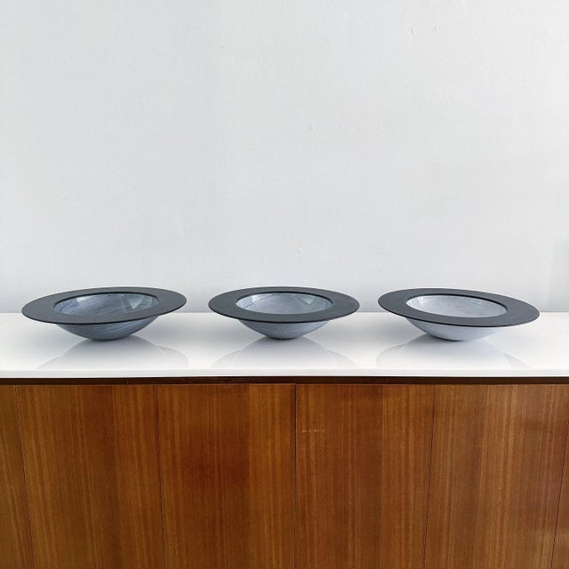 Vintage Giulio Lazzotti for Casigliani Bardiglio Marble and Slate Large Bowl For Sale - Image 9 of 11