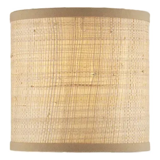 Currey & Company Natural Grasscloth Drum Chandelier Shade For Sale