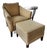 Ethan Allen Gibson Chair & Matching Ottoman in Wheat Ultrasuede For Sale