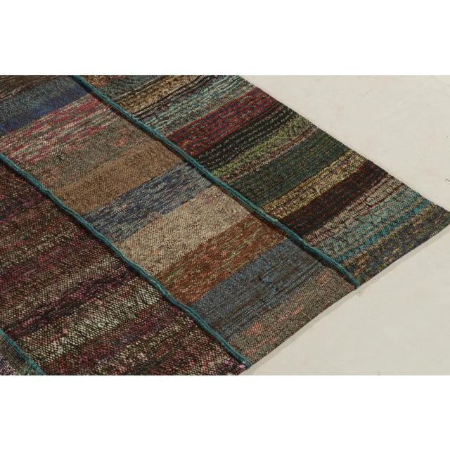 2010s Handwoven Modern Patchwork Kilim Rug in Polychromatic Striae by Rug & Kilim For Sale - Image 5 of 8