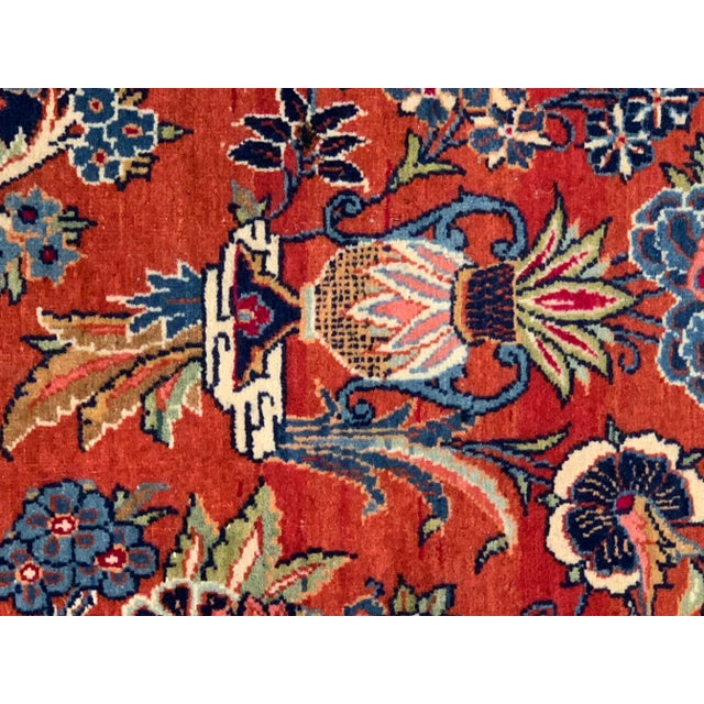 Textile Antique Hand Knotted Persian Kashan Rug For Sale - Image 7 of 12