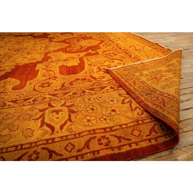 1900s Red Medallion Traditional Antique Indian Agra Knotted Wool Gallery Rug For Sale - Image 9 of 9