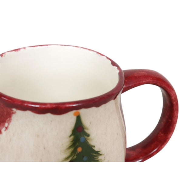 Late 20th Century Ceramic Christmas Tree Mugs, Set of 6 For Sale - Image 5 of 6