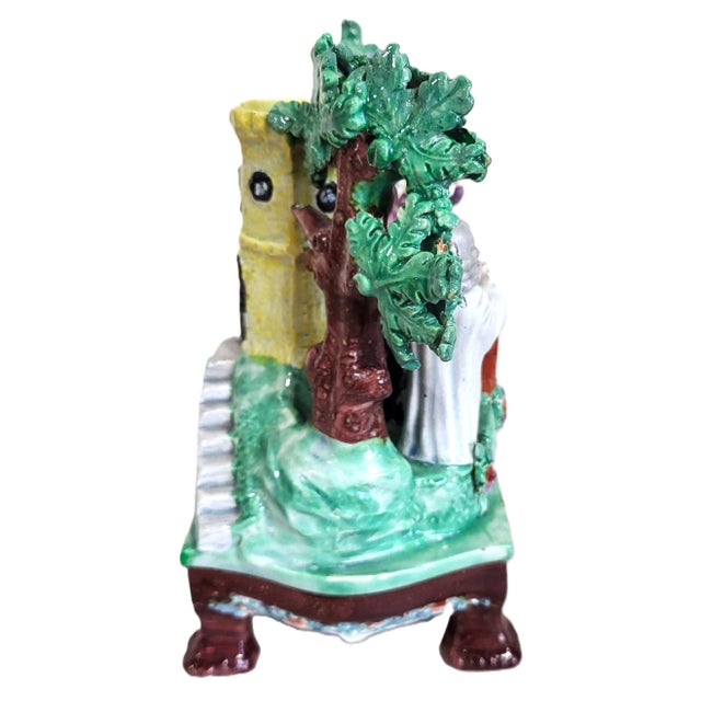 Green Antique Staffordshire Pearlware Pottery Grouping Tulipere Vase For Sale - Image 8 of 18