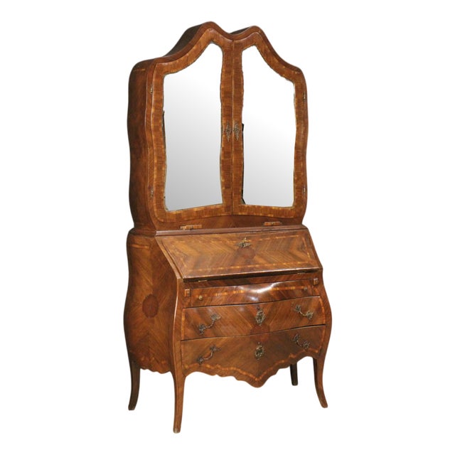 Genoese Inlaid Wood Trumeau, 1930s For Sale