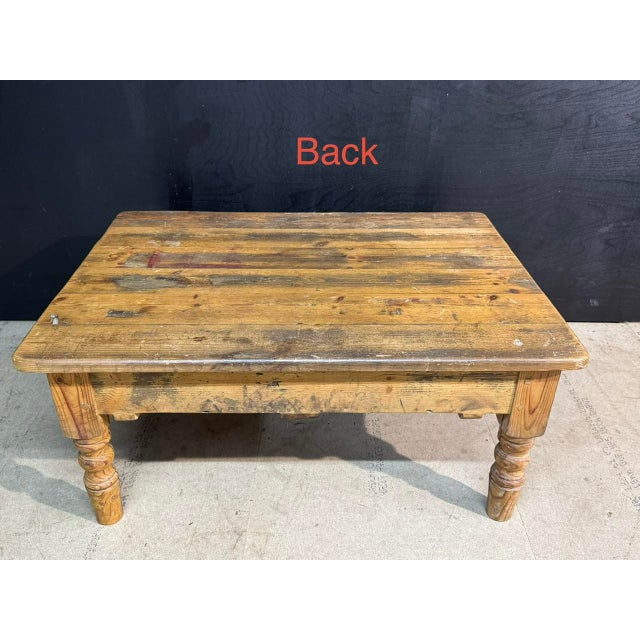 Brown Pine Coffee Table, 1930 For Sale - Image 8 of 10