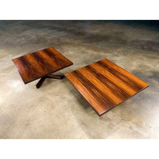 Wood Chanceler Side Tables in Rosewood and Metal, Jorge Zalszupin, 1960s For Sale - Image 7 of 16