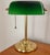 Mid 20th Century Art Deco Emeraldite Shade Brass Banker Lamp With Ball Pull For Sale - Image 10 of 11