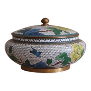 Antique Cloisonné Round Box