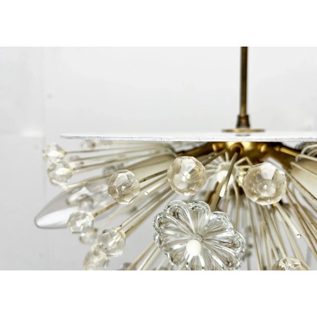 Mid-Century Austrian Flower Snowflake Pendant Lamp by Emil Stejnar for Rupert Nikoll, Vienna, Austria, 1950s For Sale - Image 17 of 18
