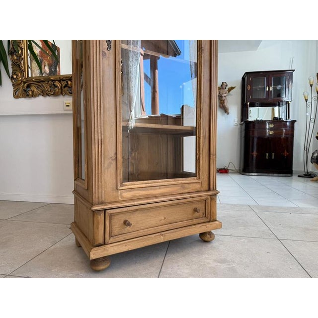 Rustic Display Cabinet with Glass For Sale - Image 5 of 12