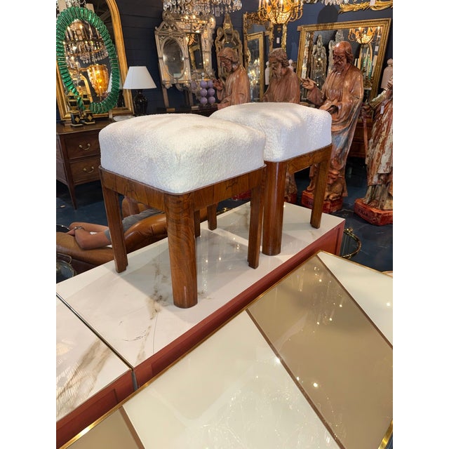 Pair of Italian Art Deco Stools For Sale In Dallas - Image 6 of 6