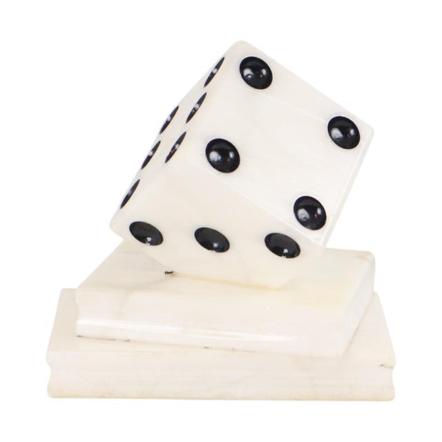 Vintage Alabaster Dice Paperweight Figurine For Sale - Image 3 of 14