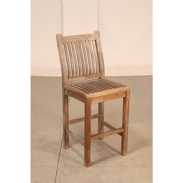 Stickley BenchSmith Set of Four 'Buckingham' Teak Outdoor Bar Stools For Sale - Image 4 of 18