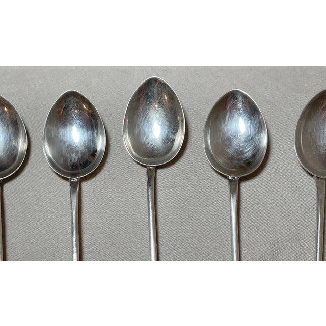 Silver 1990s Six Signed Cartier Sterling Silver Italian Mother of Pearl Demi-Tasse Spoons For Sale - Image 8 of 10