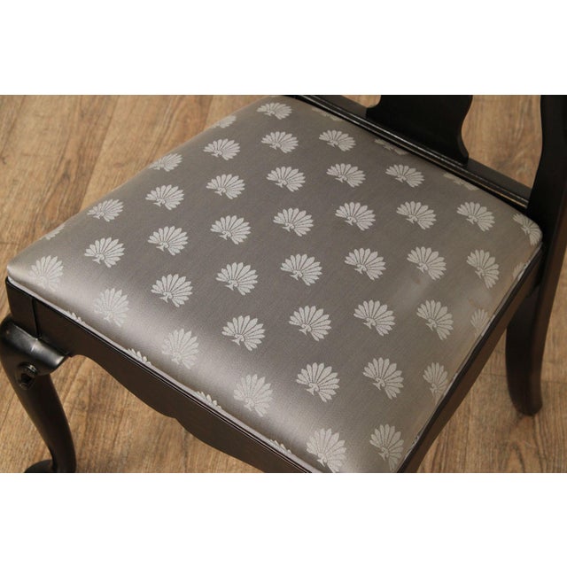 Century Furniture Ebonized Set of Six Queen Anne Style Dining Chairs For Sale - Image 14 of 18