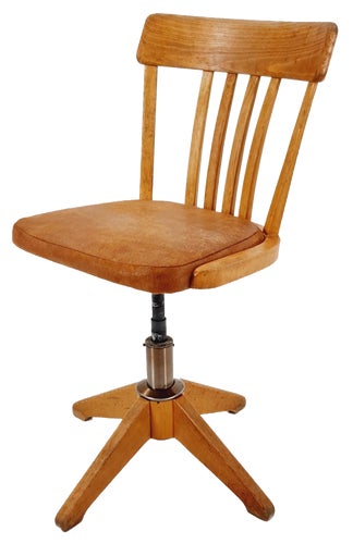 Bauhaus Swivel Office Chair in Wood from Sedus, 1930s