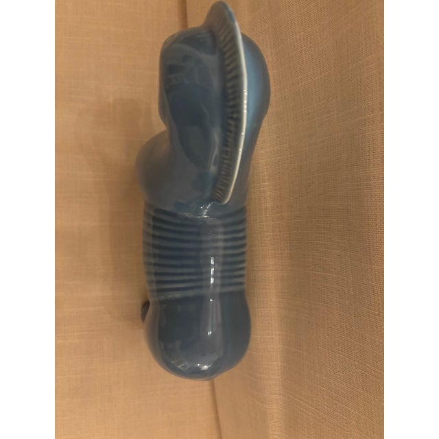 Figurative Blue Glaze Ceramic Bitossi Style Horse For Sale - Image 3 of 7