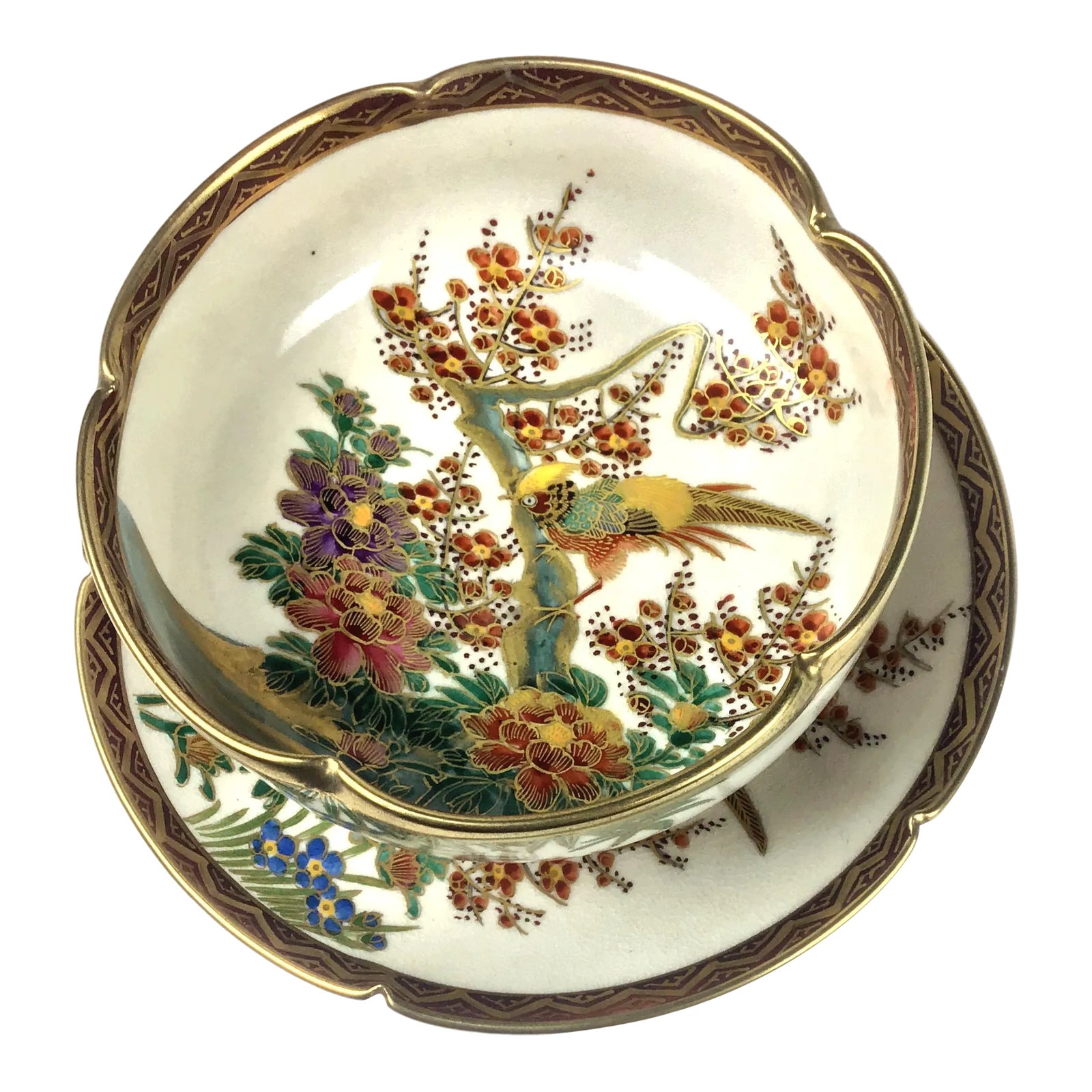 Vintage Japanese Porcelain Trinket Set | Chairish