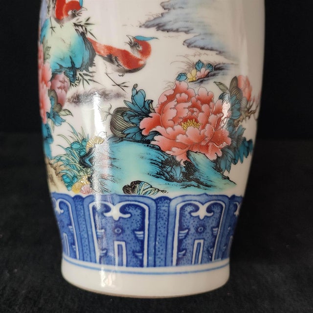 Ceramic Chinese Ceramic Vase,Famille Rose Porcelain Vase Hand Painted Flowers and Birds Pattern For Sale - Image 7 of 11