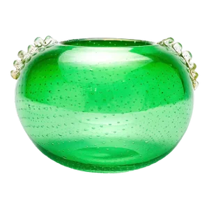 Vintage Seguso Green Bullicante Glass Vase
