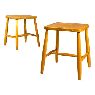 Birch Stools by Ilmari Tapiovaara, 1950s, Set of 2 For Sale