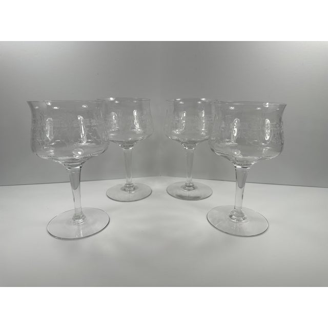 Transparent Early 20th Century Heisey Monticello Crystal Goblets- Set of 4 For Sale - Image 8 of 8
