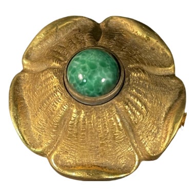 Art Decò Gilt Bronze Doorbell attributed to Maison Charles, 1930s For Sale