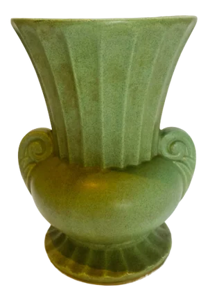 Vintage Art Deco Floraline Green Speckle Vase