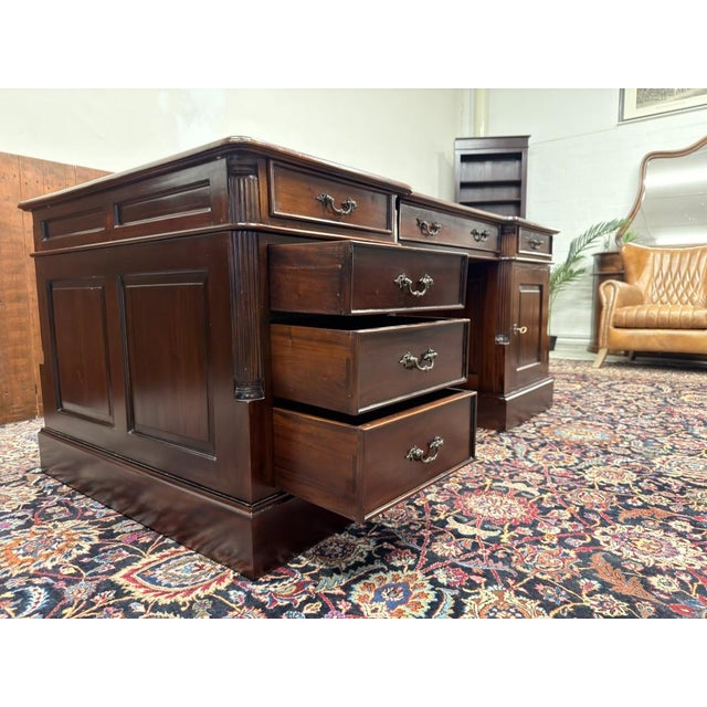 English Chesterfield Desk in Teak For Sale - Image 12 of 18