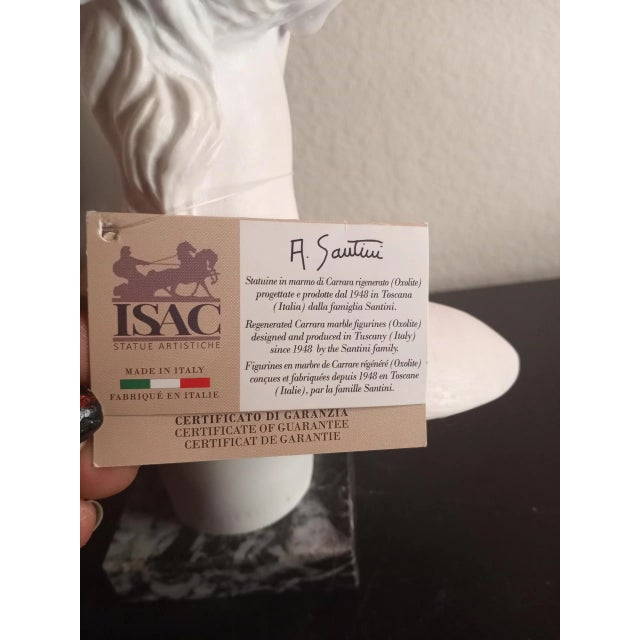 1980s 1980s Santini Italy Genuine Carrara Marble Bust Sculpture For Sale - Image 5 of 8