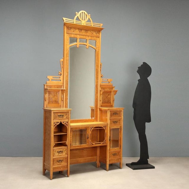 Liberty sideboard in ash and maple, attributed to Ernesto Basile and produced by Grandiosi Magazzini Emporio Roma of...
