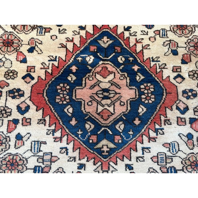 Vintage Red & Cream Caucasian Rug For Sale - Image 4 of 8