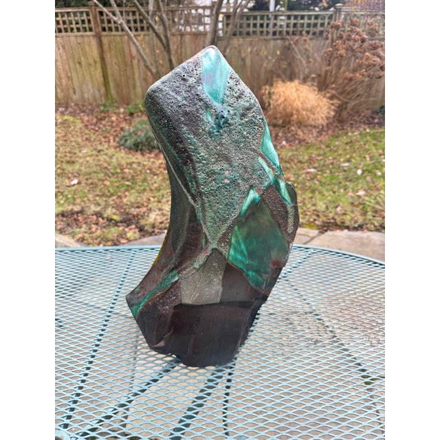 Large Tony Evans Signed Raku Ceramic Studio Art Pottery Vase For Sale - Image 11 of 18