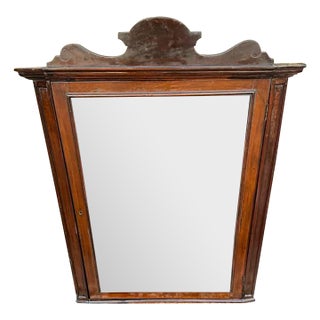 Antique Georgian Syle Single Door Hanging Corner Cabinet For Sale