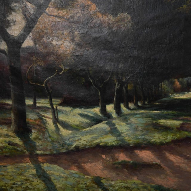 Antique Framed Signed Tristan Lacroix Oil on Canvas Landscape Painting For Sale - Image 4 of 12