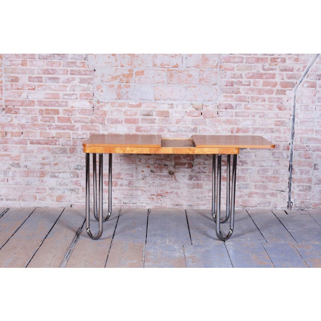 Czech Bauhaus Oak Dining Table attributed to Jindřich Halabala for Up Závody, 1930s For Sale - Image 18 of 18