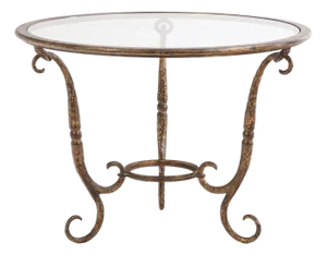 An Elegant Gilt Iron and Glass Top Table, Possibly by Giovanni Banci, C. 1970.