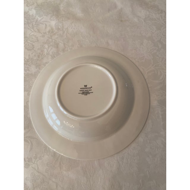 Late 20th Century Wedgwood Night and Day Bone China Made in England 11 1/8 inch diameter Individual Pasta/Soup/Salad...