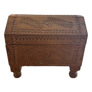 Late 20th Century Hand Carved Mexican Folk Art Box For Sale