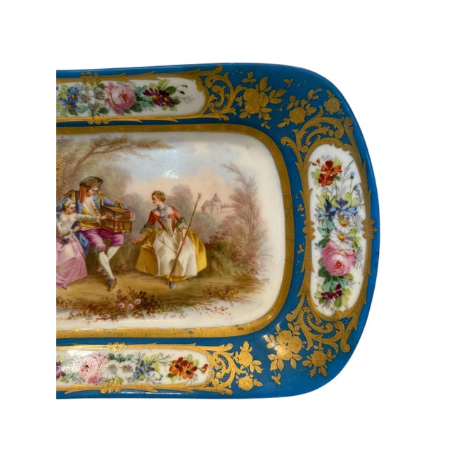 Rococo 19th Century Hand Painted Sevres Style Porcelain Decorative Plates For Sale - Image 3 of 6