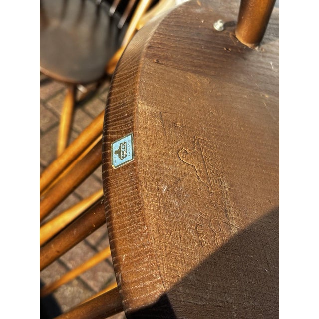 Vintage Ercol Oak Dining Chairs, Set of 5 For Sale - Image 11 of 12