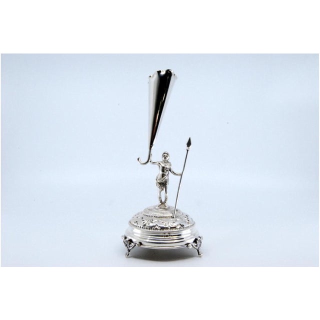 Silver Toothpick Holder with Warrior For Sale - Image 9 of 10